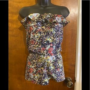 Romper with ruffle top